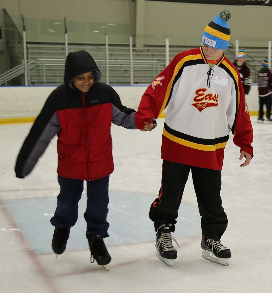 Smiling on skates