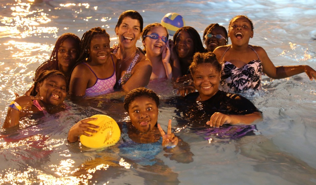 girls in the pool