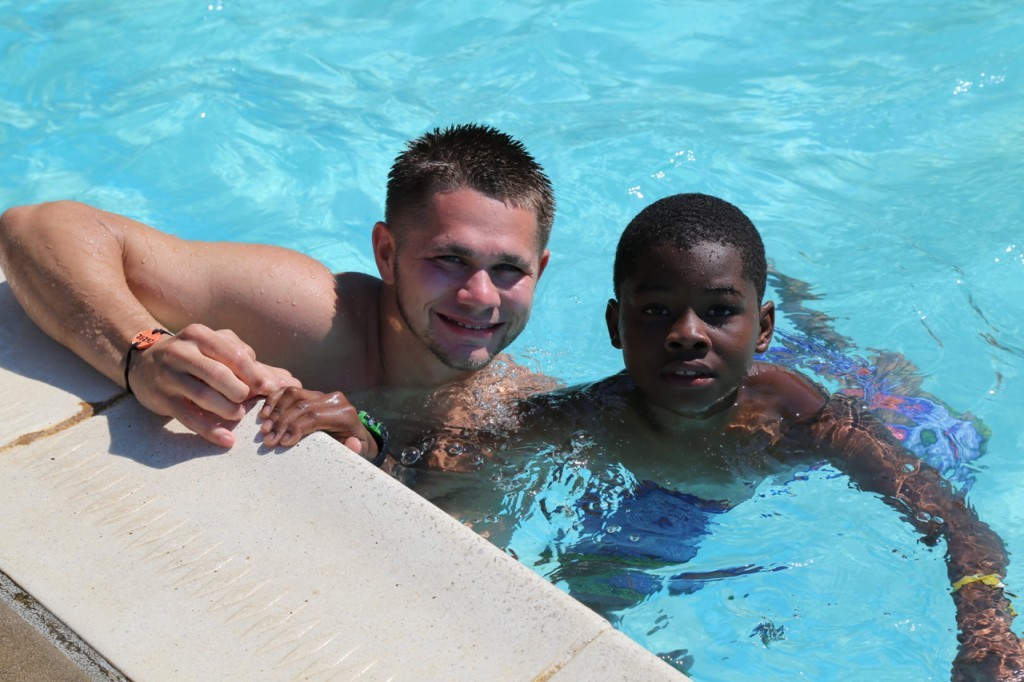 michael in the pool